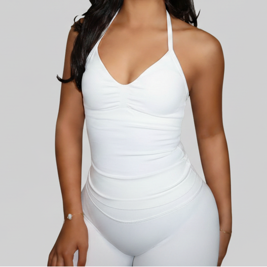 Model on grey background