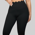 Professional black leggings on grey background